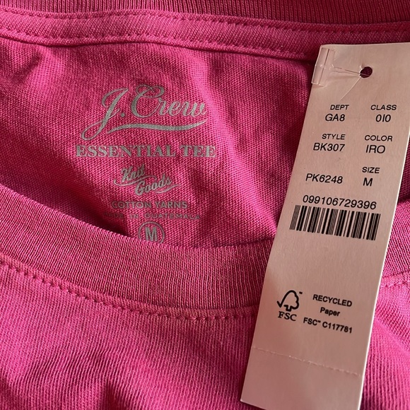 New J.Crew Pink long sleeve twist-front top  - size M - Picture 3 of 3